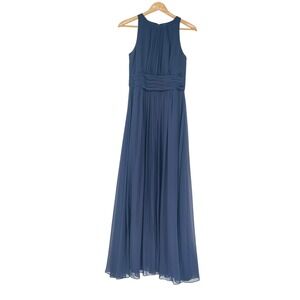 Lauren Ralph‎ Lauren Evening Navy Blue Full Length Dress Size 4 Flowy Elegant
